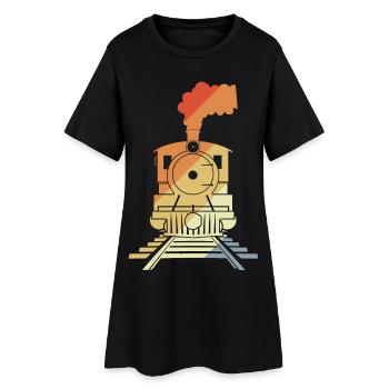 Dessin de chemin de fer Style vintage - Robe T-shirt Femme - noir - Devant