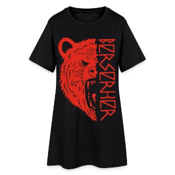 Guerrier ours rouge - Robe T-shirt Femme - noir - Devant