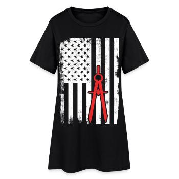Architecture USA Flag - Women’s T-Shirt Dress - black - Front