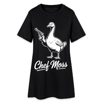 Oie Cheffmoss avec pistolet pour femmes fortes - Robe T-shirt Femme - noir - Devant