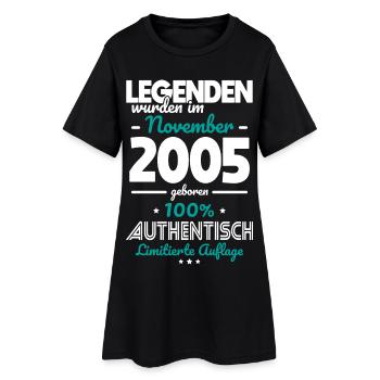 20th Birthday - Legends were made in November 2005 - Women’s T-Shirt Dress - black - Front