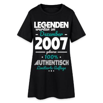18. Geburtstag - Legenden wurden im Dezember 2007 - Frauen T-Shirt-Kleid - Schwarz - Vorne