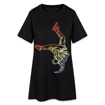 Vintage Breakdancer Drawing - Women’s T-Shirt Dress - black - Front