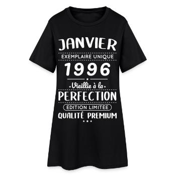 Anniversaire 30 ans - Janvier 1996 Perfection - Robe T-shirt Femme - noir - Devant