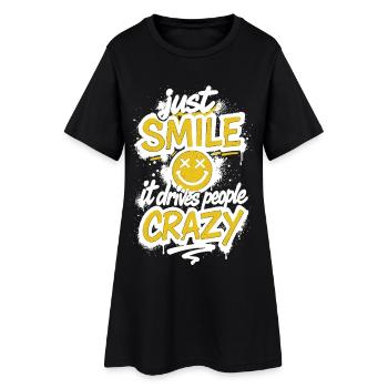 Souris juste – Dic de graffiti fou - Robe T-shirt Femme - noir - Devant