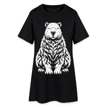 Capybara tribal – Motif d’animaux sauvages mignons - Robe T-shirt Femme - noir - Devant