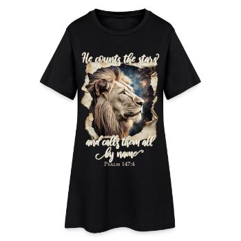 Leo Verset biblique chrétien - Robe T-shirt Femme - noir - Devant
