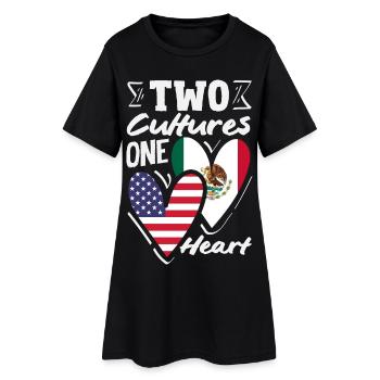 Fierté du Mexique & Maison Drapeau du Mexique - Robe T-shirt Femme - noir - Devant