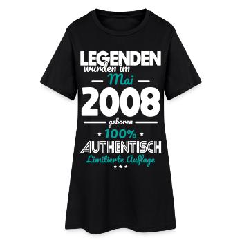 18. Geburtstag - Legenden wurden im Mai 2008 - Frauen T-Shirt-Kleid - Schwarz - Vorne