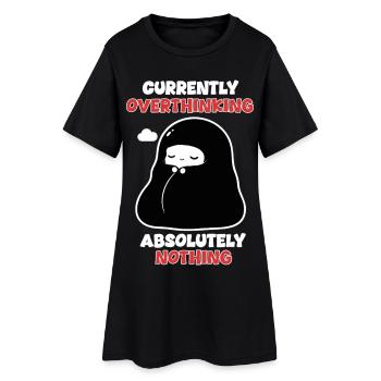 Overthinking Nothing Manga Chibi Humor - Women’s T-Shirt Dress - black - Front