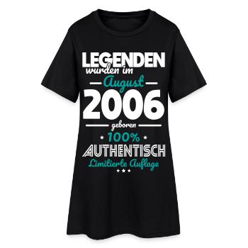 20. Geburtstag - Legenden wurden im August 2006 - Frauen T-Shirt-Kleid - Schwarz - Vorne
