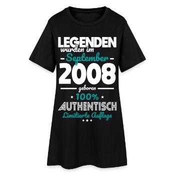 18. Geburtstag - Legenden wurden im August 2008 - Frauen T-Shirt-Kleid - Schwarz - Vorne