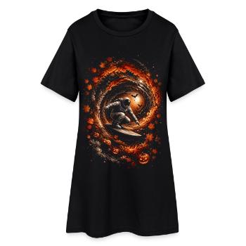 Surfer Astronaut - Fall Spiral - Halloween - Women’s T-Shirt Dress - black - Front