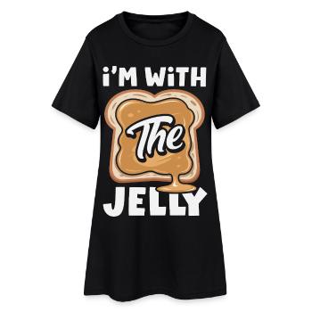 Erdnussbutter & Marmelade Partnerlook Design - Frauen T-Shirt-Kleid - Schwarz - Vorne