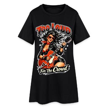 Trop bruyant pour la foule : Pin-up rockabilly - Robe T-shirt Femme - noir - Devant