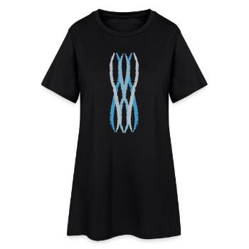 wave Art | blue-grey - Frauen T-Shirt-Kleid - Schwarz - Vorne