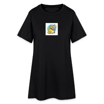 Laughing frog with money rain - Women’s T-Shirt Dress - black - Front