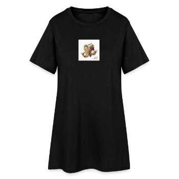 Weintrauben und  Ricottakorb  - Frauen T-Shirt-Kleid - Schwarz - Vorne