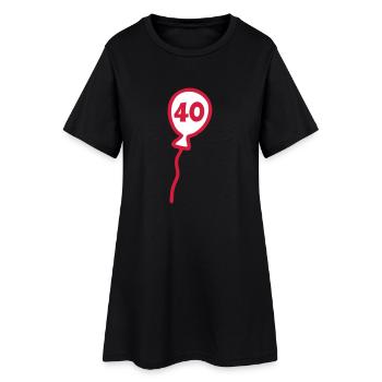 40 Luftballon - V2 - Frauen T-Shirt-Kleid - Schwarz - Vorne