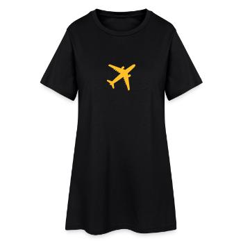 Avion - Robe T-shirt Femme - noir - Devant