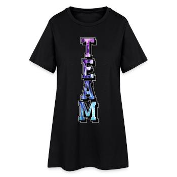 Team - Frauen T-Shirt-Kleid - Schwarz - Vorne