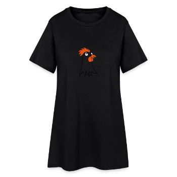 poule / hen (de la tête, 3c) - Robe T-shirt Femme - noir - Devant