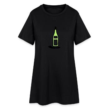 Flasche Weinflasche - V2 - Frauen T-Shirt-Kleid - Schwarz - Vorne