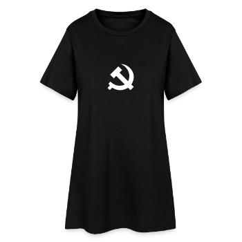 hammersichel - Frauen T-Shirt-Kleid - Schwarz - Vorne