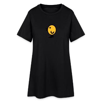 Canard, poulet, pois chiches - Robe T-shirt Femme - noir - Devant