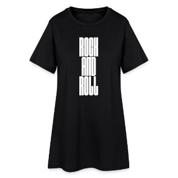 Rock'n'Roll Bold Typografie - Frauen T-Shirt-Kleid - Schwarz - Vorne