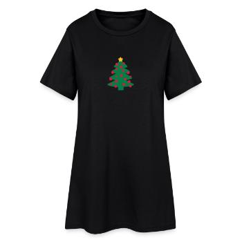 Arbre Sapin de Noël - Robe T-shirt Femme - noir - Devant