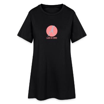 Lago di Como - Lac de Côme - Robe T-shirt Femme - noir - Devant