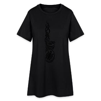 UW-Tribal - Frauen T-Shirt-Kleid - Schwarz - Vorne