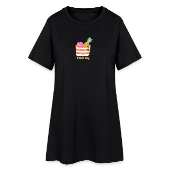 Journée à la plage - Robe T-shirt Femme - noir - Devant