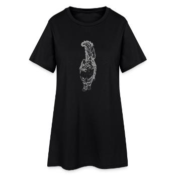 norwegische_waldkatze - Frauen T-Shirt-Kleid - Schwarz - Vorne
