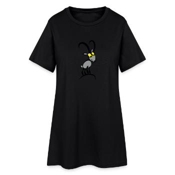 Steinbocky - Frauen T-Shirt-Kleid - Schwarz - Vorne