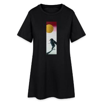 Origami-Rabe - Frauen T-Shirt-Kleid - Schwarz - Vorne