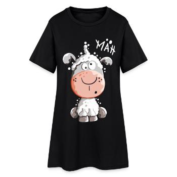 Drolliges Schaf - Schafe - Lamm - Fun - Frauen T-Shirt-Kleid - Schwarz - Vorne