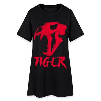 Red Tiger Skull - Women’s T-Shirt Dress - black - Front