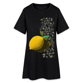 Citron et tentacules délicats - Robe T-shirt Femme - noir - Devant