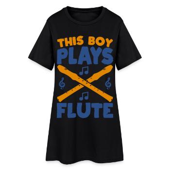 Kleiner Flötenspieler - Frauen T-Shirt-Kleid - Schwarz - Vorne