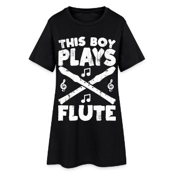 Ce garçon joue de la flûte - Robe T-shirt Femme - noir - Devant