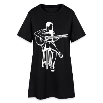 Dessin de fille de guitare - Robe T-shirt Femme - noir - Devant