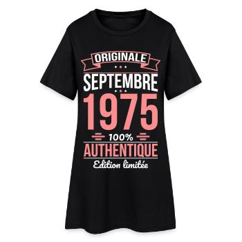 50. Jahrestag - Original - September 1975 - Frauen T-Shirt-Kleid - Schwarz - Vorne