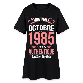 Anniversaire 40 ans - Originale - Octobre 1985 - Robe T-shirt Femme - noir - Devant