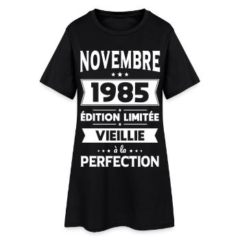 Anniversaire 40 ans - Novembre 1985 Perfection - Robe T-shirt Femme - noir - Devant