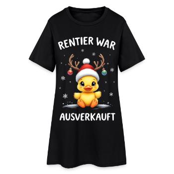 Renne était épuisé Canard de Noël drôle - Robe T-shirt Femme - noir - Devant