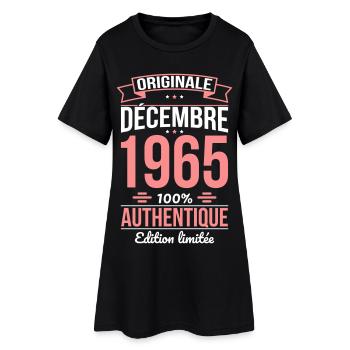 Anniversaire 60 ans - Originale - Décembre 1965 - Robe T-shirt Femme - noir - Devant