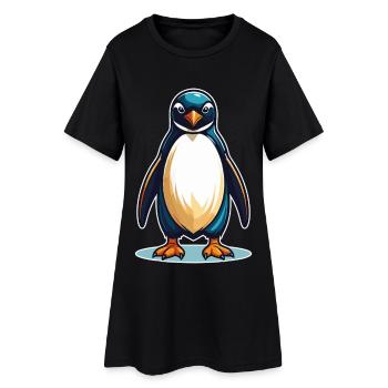 Cool Penguin – Mignon, effronté et sympathique - Robe T-shirt Femme - noir - Devant