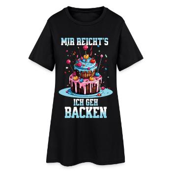 Baking Baker Baking Queen Baking Fairy Cake Cake - Women’s T-Shirt Dress - black - Front